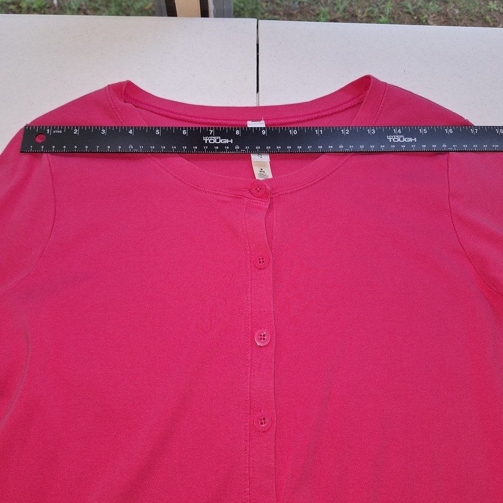 Preppy Coquette 3/4 Sleeves White Stag M (8- 10) Pink Fuchsia Button-Up Cardigan - Picture 13 of 16